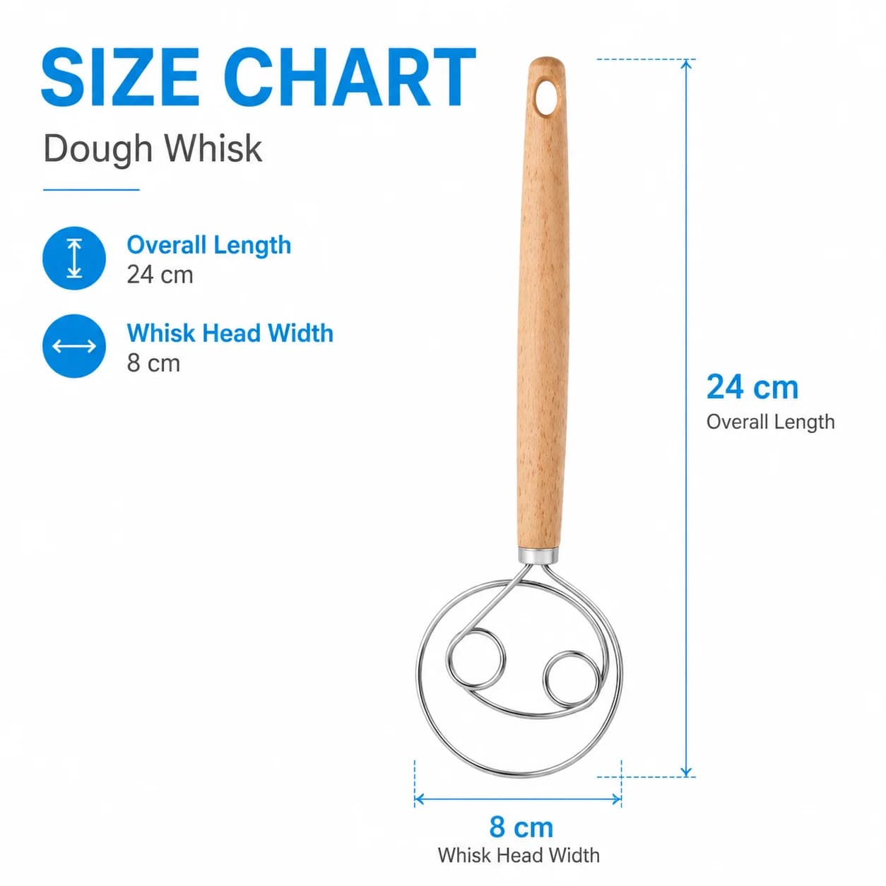 1PC Flour Mixer Handheld Dough Blender Kitchen Baking Tool Manual Whisk For Cake Bread Making Cooking Mixing Batter Quick Easy
