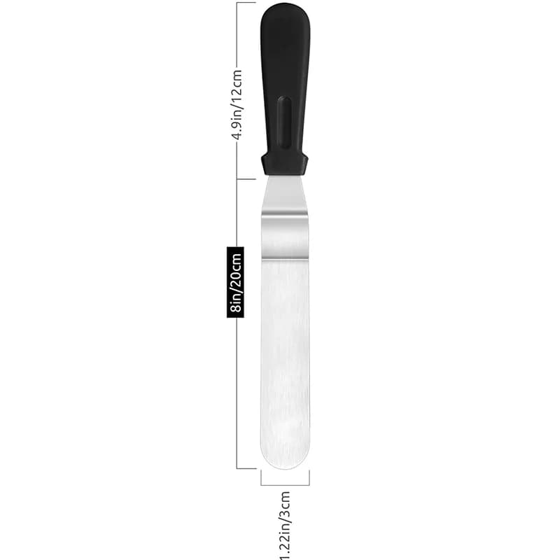 LMETJMA Cake Offset Spatula Stainless Steel Icing Spatula with PP Plastic Handle Cake Decorating Frosting Spatula JT141