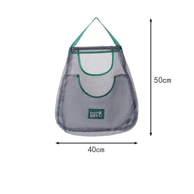 Reusable Hang Mesh Storage Bag With Smooth Edge‑Wrapped Handle Kitchen Fruit Vegetable Net Pouch Onion Garlic Potato Organizer