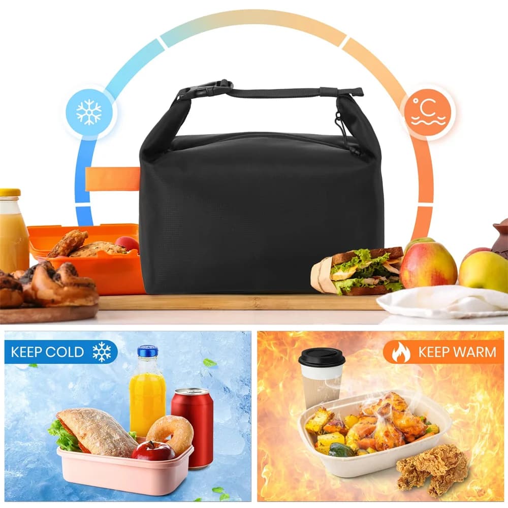 1pc Larger Capacity Lunch Bag Leakproof Cooler Bag Food Lunch Containers Hand-held Bento Bag For School, Work, Office, Picnic
