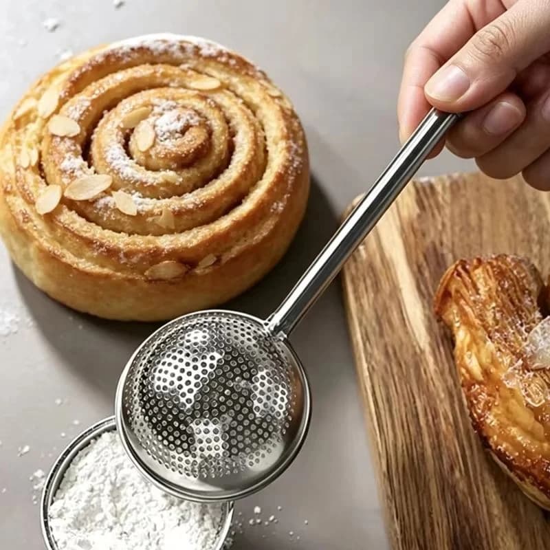 304 Stainless Steel Powder Sieve, Matcha Powder Icing Sugar Shaker, Fine Mesh Strainer for Baking Kitchen
