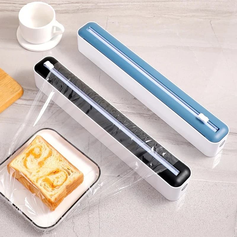 Multifunctional Sliding Cling Film Cutter, Tear‑Free Household Cutter for Plastic Cling Film & Aluminum Foil, Kitchen Tool
