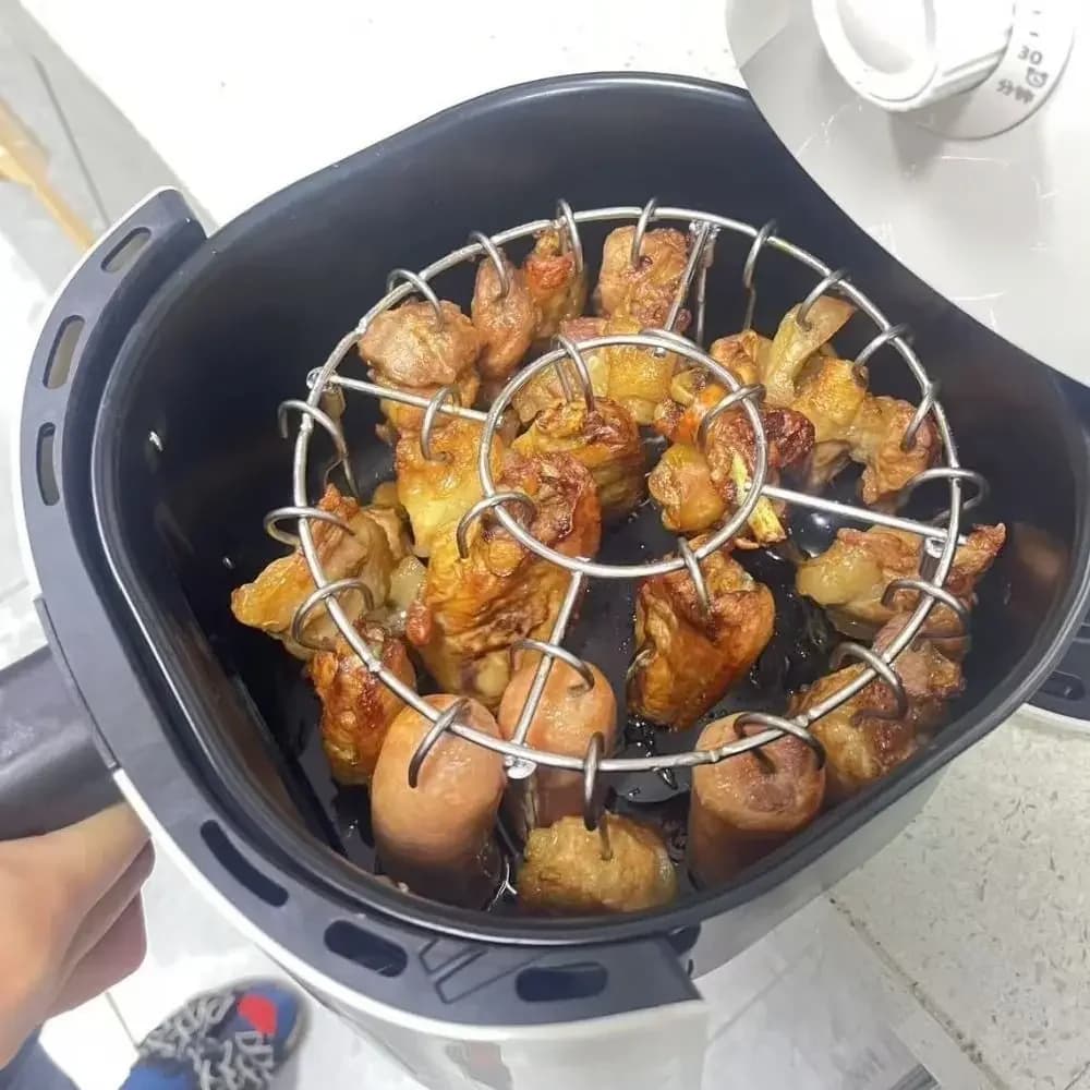 Stainless Steel Vertical Grill Rack Detachable String Skewer Holder Barbecue Bracket for Outdoor Cooking 12/24/49 Skewers