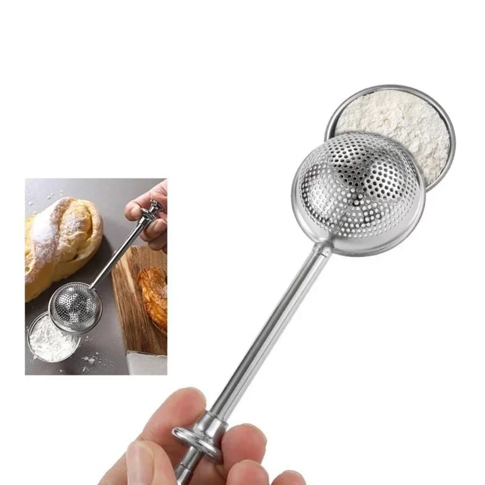 Stainless Steel Powder Shaker Baking Accessory Sugar Duster Flour Sugar Sieve For Powdered Sugar And Spices Cake Decorating Tool