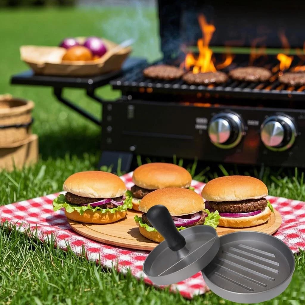 Burger Press Hamburger Meat Tool Patty Maker Aluminum Burger Maker for Kitchen BBQ Grill