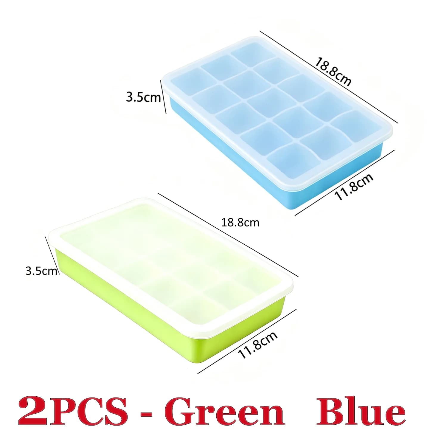 15 Cavity Ice Cube Tray Silicone Square Ice Trays Easy Release Stackable Ice Cube Molds with Removable Lid Ice Cubes for Whiskey