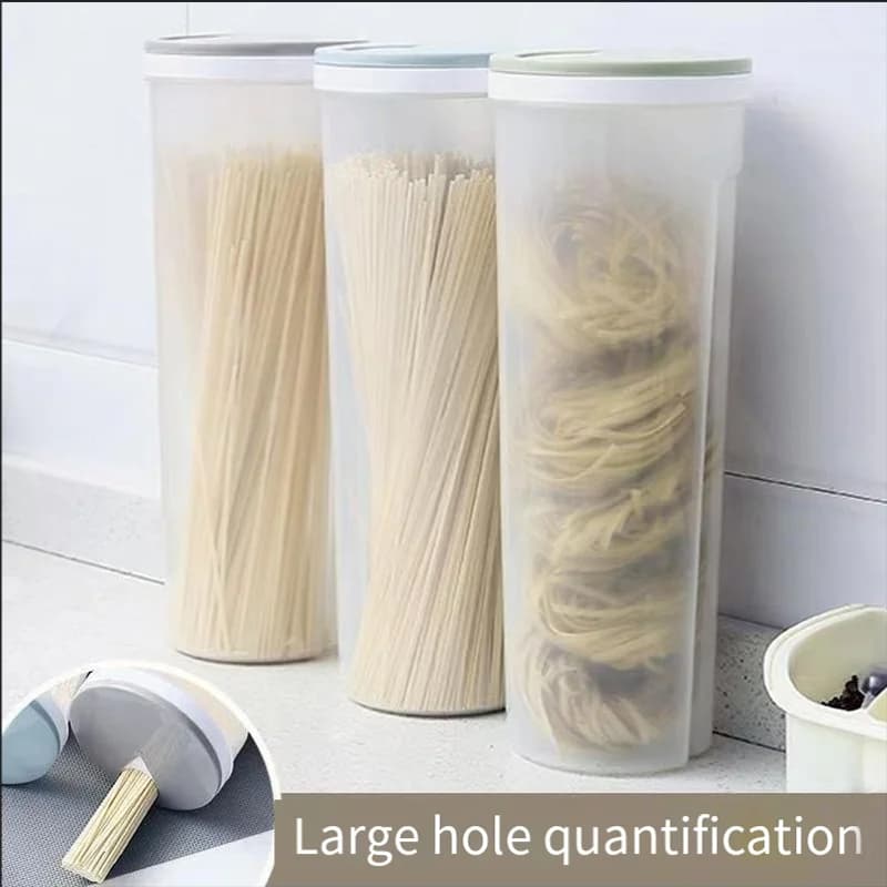 1pc Noodles Sealed Can Food Storage Spaghetti Noodle Pasta Container With Locking Lid Food Grade Plastic Kitchen Storage