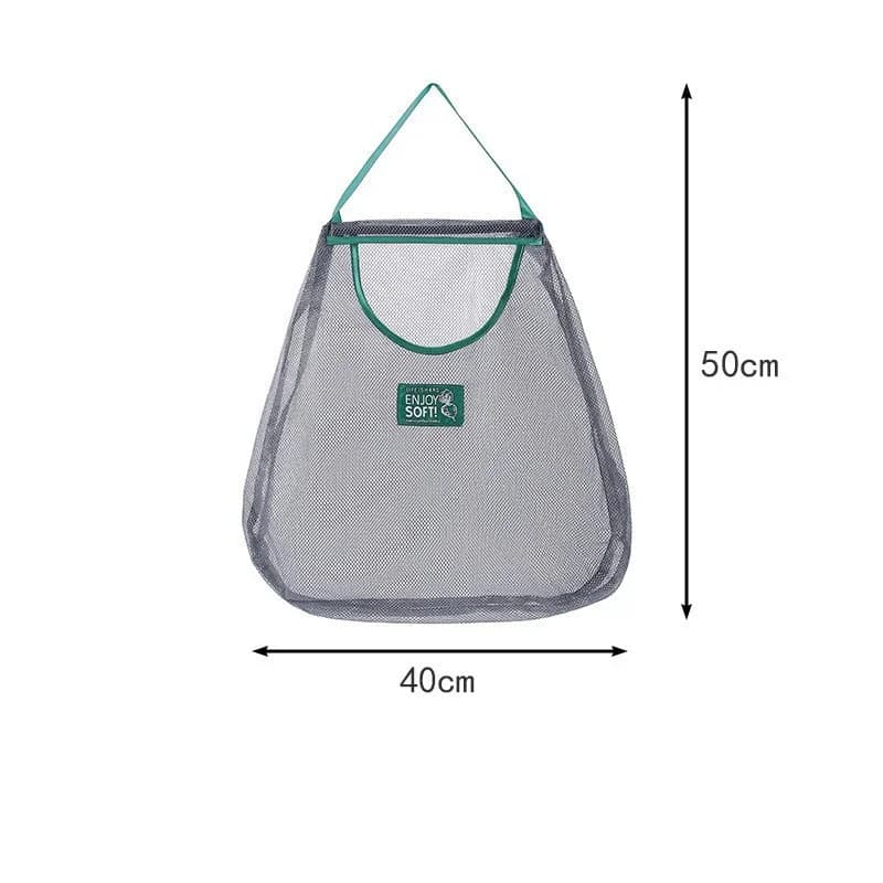 Reusable Hang Mesh Storage Bag With Smooth Edge‑Wrapped Handle Kitchen Fruit Vegetable Net Pouch Onion Garlic Potato Organizer