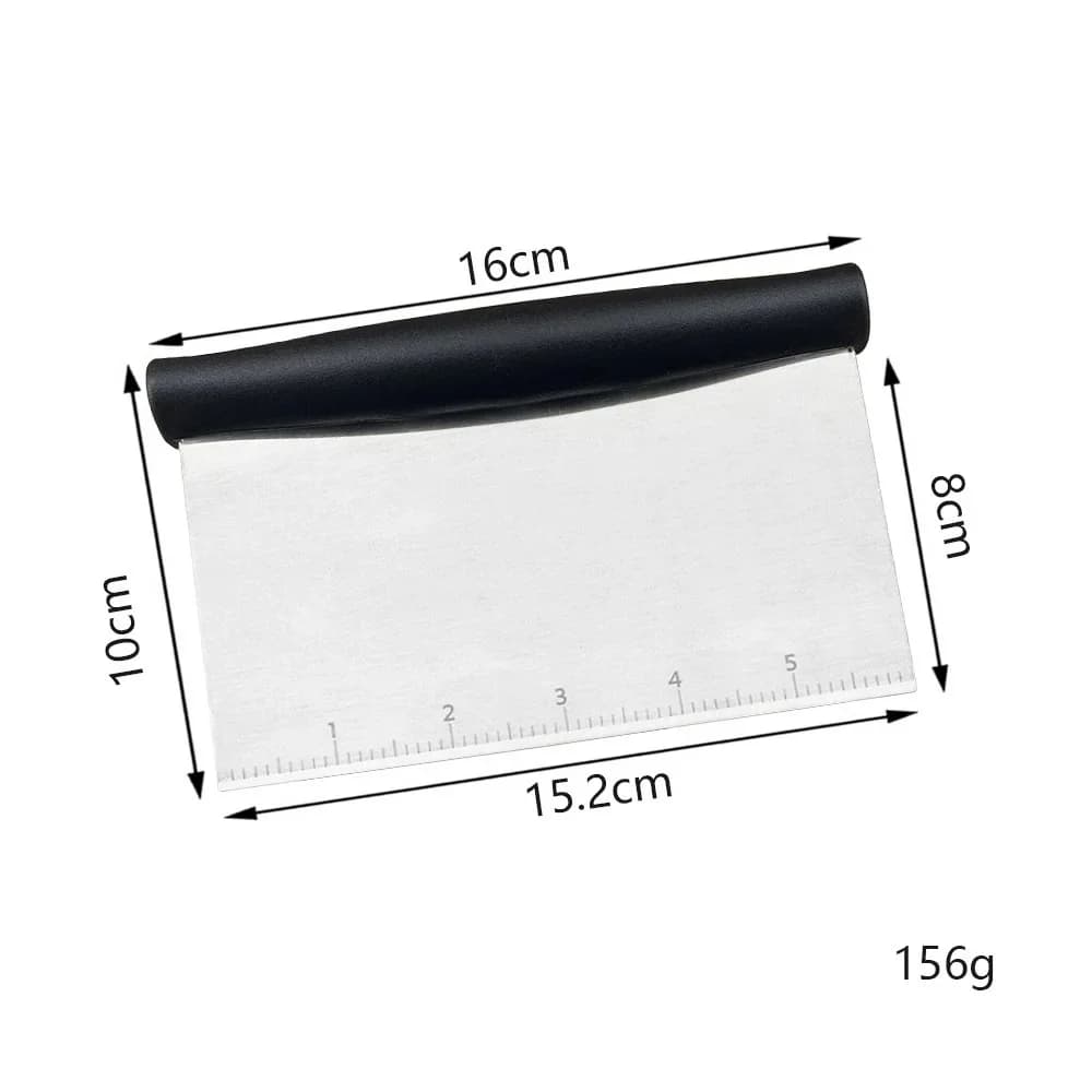 Stainless Steel Dough Pastry Scraper Pizza Cutter Chopper with Measuring Scale Multipurpose Cake Bread Separator Scale Knife