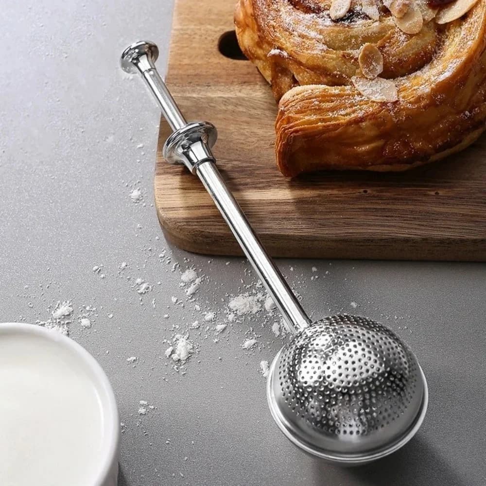 Stainless Steel Powder Shaker Baking Accessory Sugar Duster Flour Sugar Sieve For Powdered Sugar And Spices Cake Decorating Tool