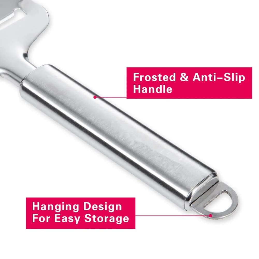 LMETJMA Stainless Steel Cheese Slicer Heavy Duty Plane Cheese Cutter Non-Stick Cheese Slicer Knife Server KC0331