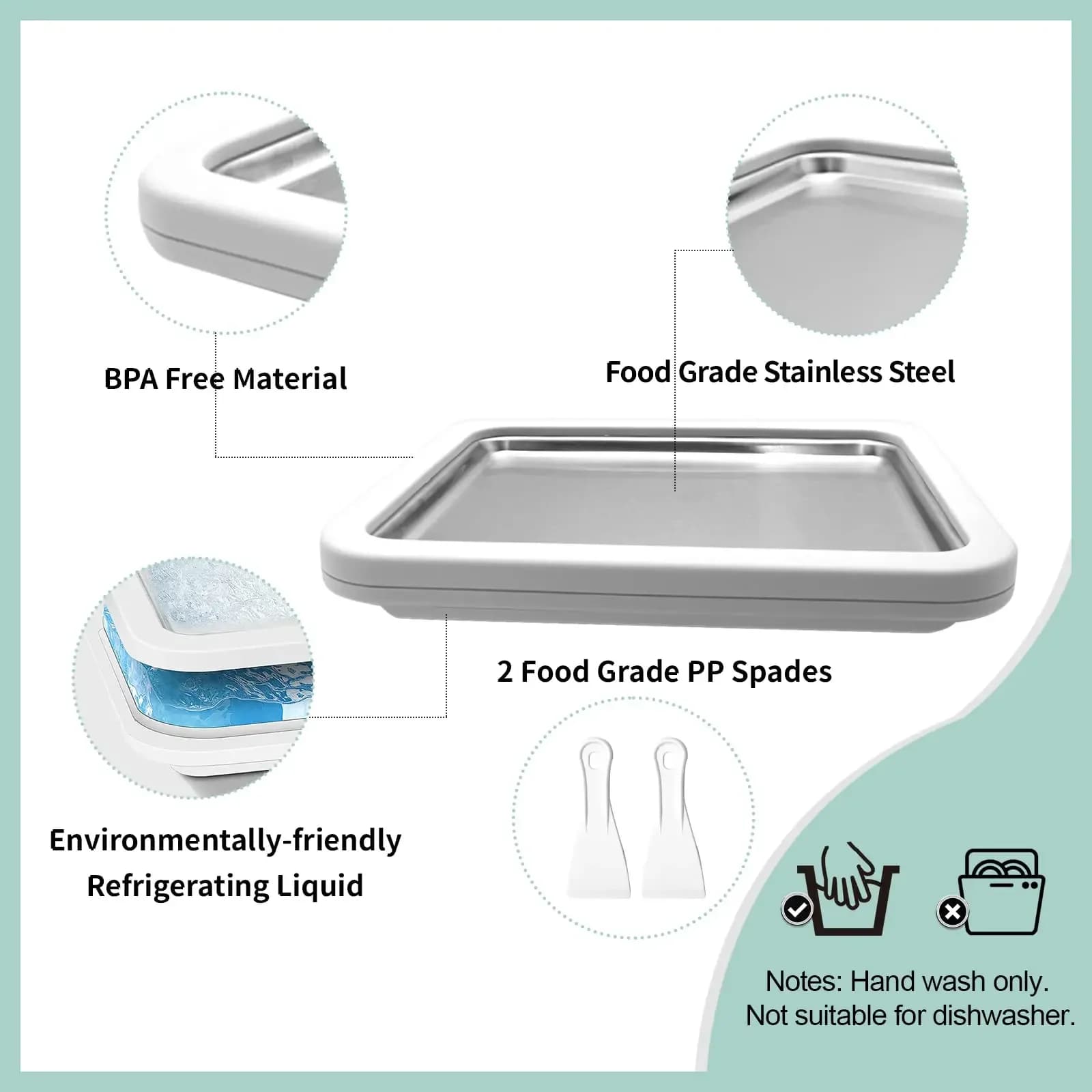 Multifunctional Rolled Ice Cream Maker Cold Sweet Fried Ice Pan DIY Household Frozen Yogurt Maker for Homemade Stir Fry Ice Tray