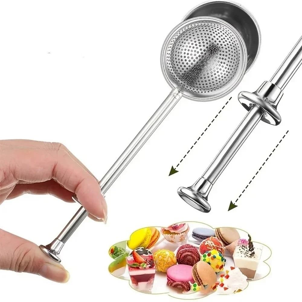 Stainless Steel Powder Shaker Baking Accessory Sugar Duster Flour Sugar Sieve For Powdered Sugar And Spices Cake Decorating Tool