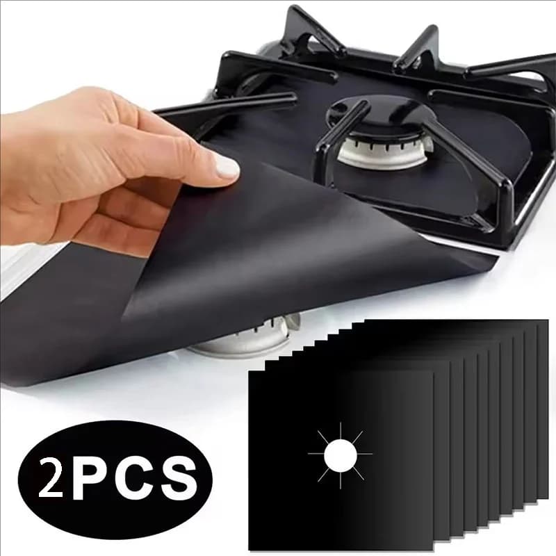 2/4/8Pcs Gas Stove Protector Cooker Lid Liner Cleaning Pad For Kitchen Cookware Accessories Piece Reusable Boiler Hood Protectiv