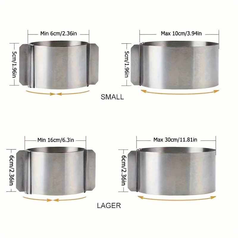 1pc Stainless Steel Telescopic Mousse Ring Circle Mold Rustproof Adjustable Mousse Cake Ring for Easy Release Baking Ring Tools