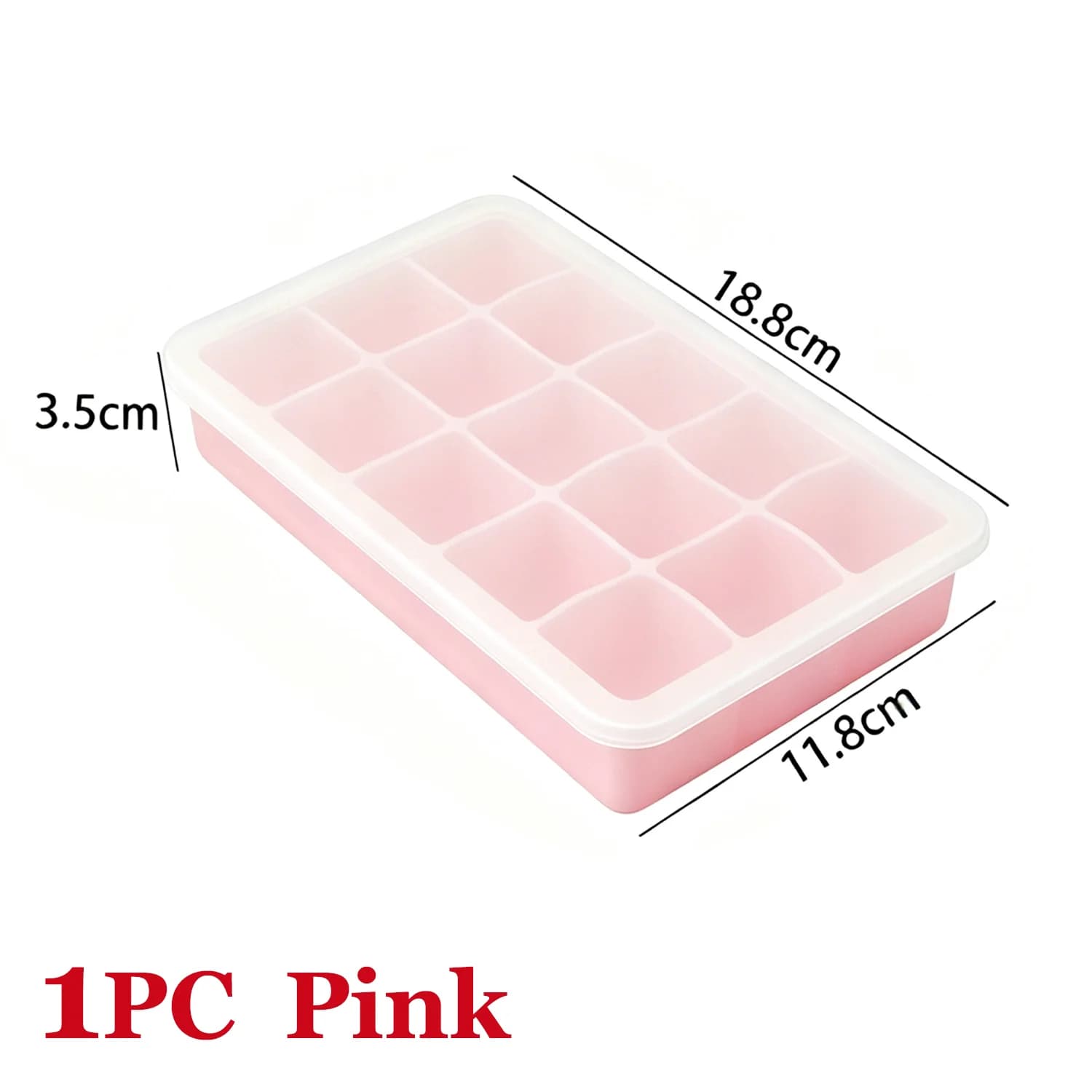 15 Cavity Ice Cube Tray Silicone Square Ice Trays Easy Release Stackable Ice Cube Molds with Removable Lid Ice Cubes for Whiskey