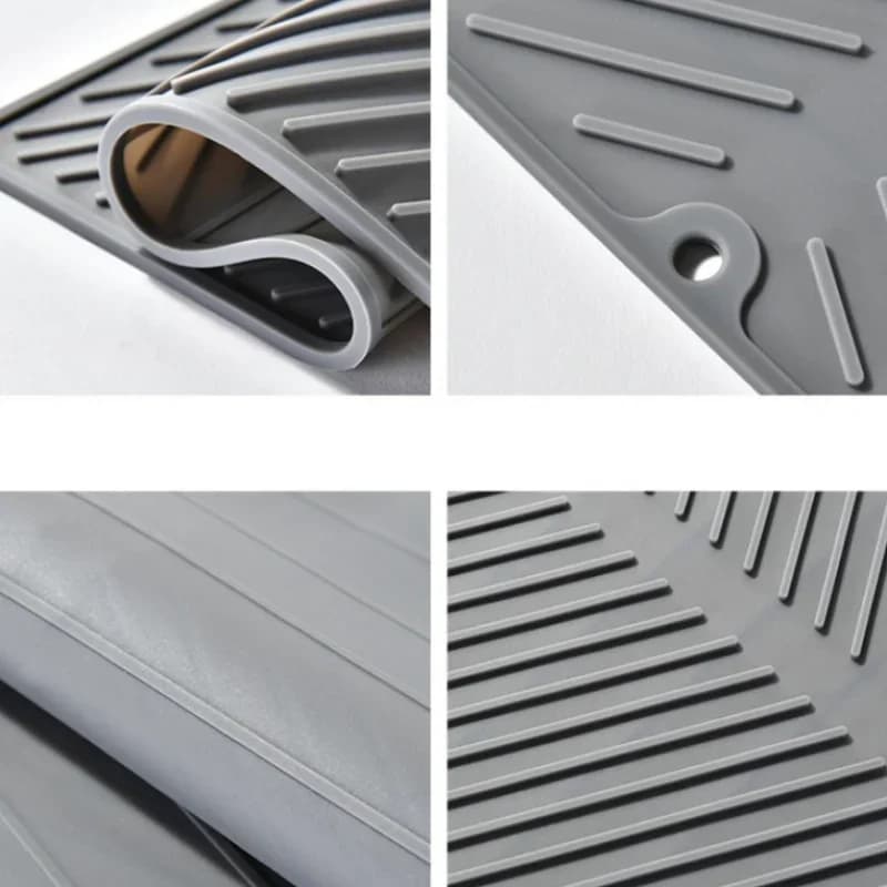 1Kitchen Draining Mat Household Dining Table Heat Insulation Mat Silicone Slope Tableware Plate Cup Storage Mat Bathroom Water F