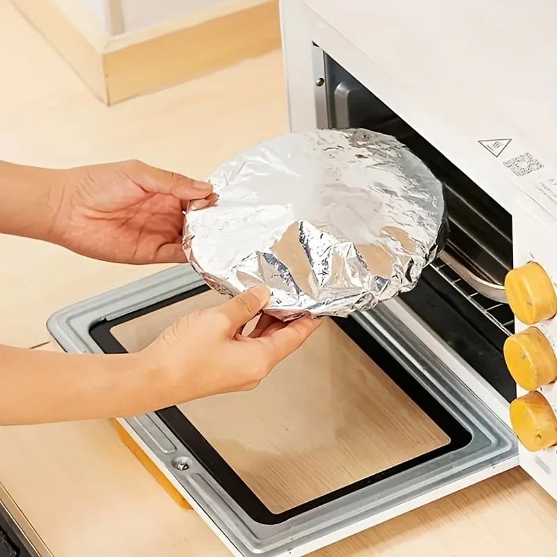 10/100pcs Aluminum Foil Cover Heat-Resistant Insulation Lid for Bowls Plates Keep Food Warm Fresh Kitchen Food Grade Cling Wrap