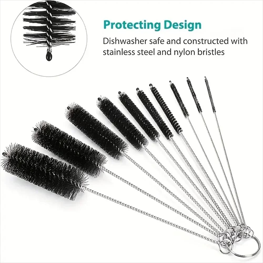 Brosses de nettoyage de bouteilles, 10 pièces, brosse de nettoyage multifonctionnelle en paille réutilisable pour bouteilles