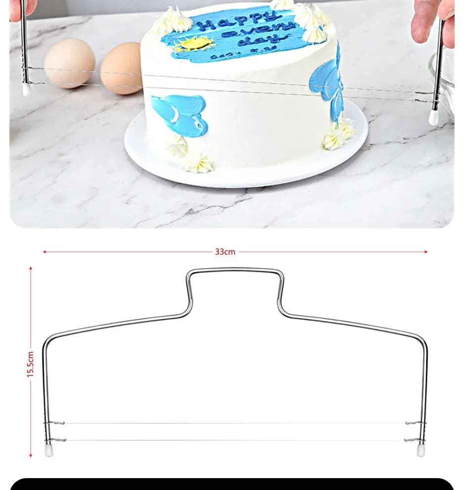 Double Wire Adjustable Cakes Cutter Stainless Steel Cupcakes Levelers Fondant Leveling Layer Slicer Baking Decorating Tool