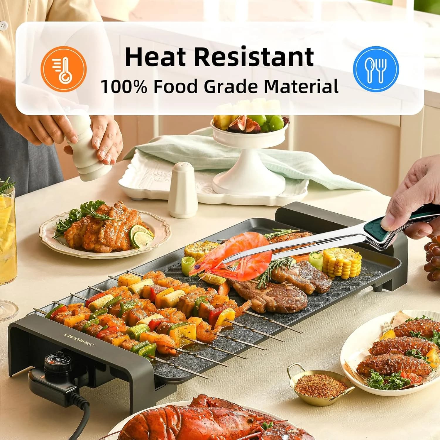 Stainless Steel Barbecue Tongs Non Stick Anti Scald Anti Slip Steak Tongs Non Slip Grip Kitchen Tongs for Cooking