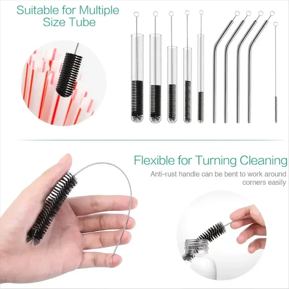 Brosses de nettoyage de bouteilles, 10 pièces, brosse de nettoyage multifonctionnelle en paille réutilisable pour bouteilles