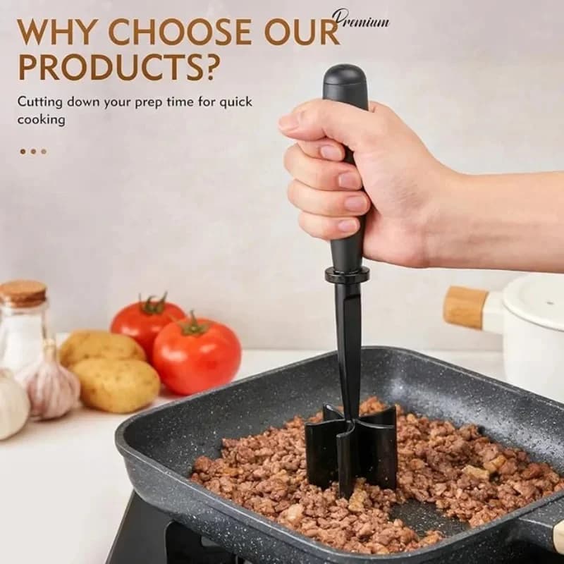 1pc Meat Chopper Handheld Meat Slicer and Blender Multifunctional Manual Masher and Shredder Kitchen Stirring Stick Cooking Tool