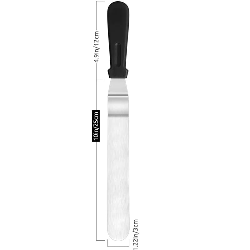 LMETJMA Cake Offset Spatula Stainless Steel Icing Spatula with PP Plastic Handle Cake Decorating Frosting Spatula JT141