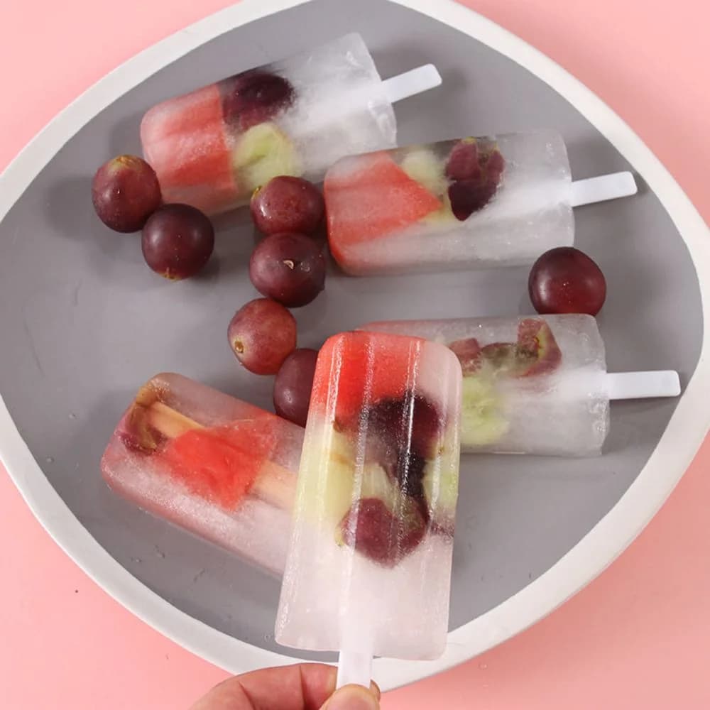 4-Link Old Popsicle Mold With Lid Home Made Homemade Mung Bean Popsicle Homemade Ice Cream Frozen Ice Cream Molds