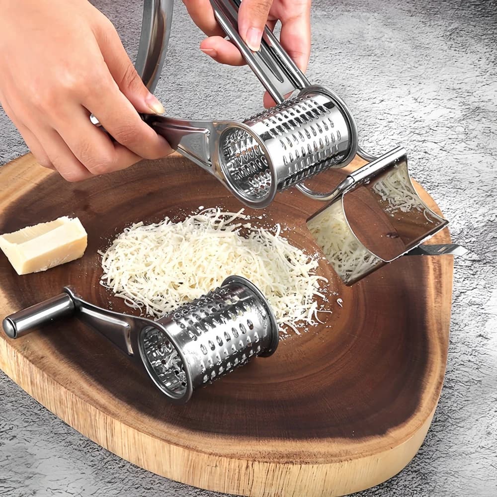 Stainless Steel Cheese Grater Hand Cranked Multifunctional Vegetable Chocolate Carrot Nut Slicer Fast Efficient Kitchen Tools