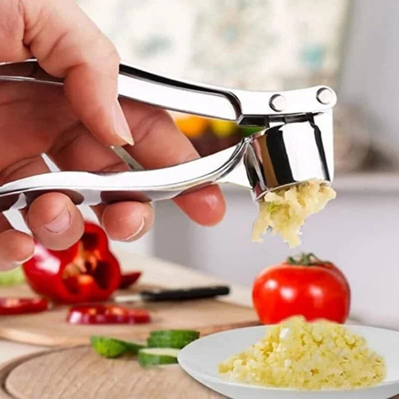 Garlic Press Anti-Skid Thickened Garlic Clip Multifunctional Zinc Alloy Stainless Steel Manual Pull Type Garlic Punch