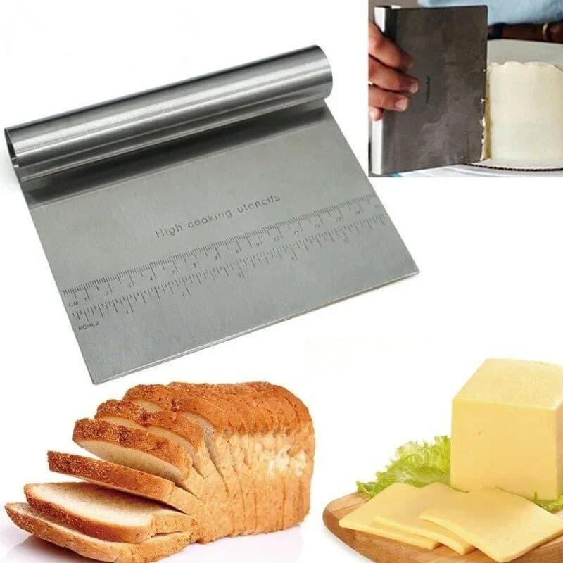 6"/8" Stainless Steel Cake Scraper DIY Dough Pastry Spatulas Buttercream Edge Smoother Cake Decorating Tools Baking Accessories