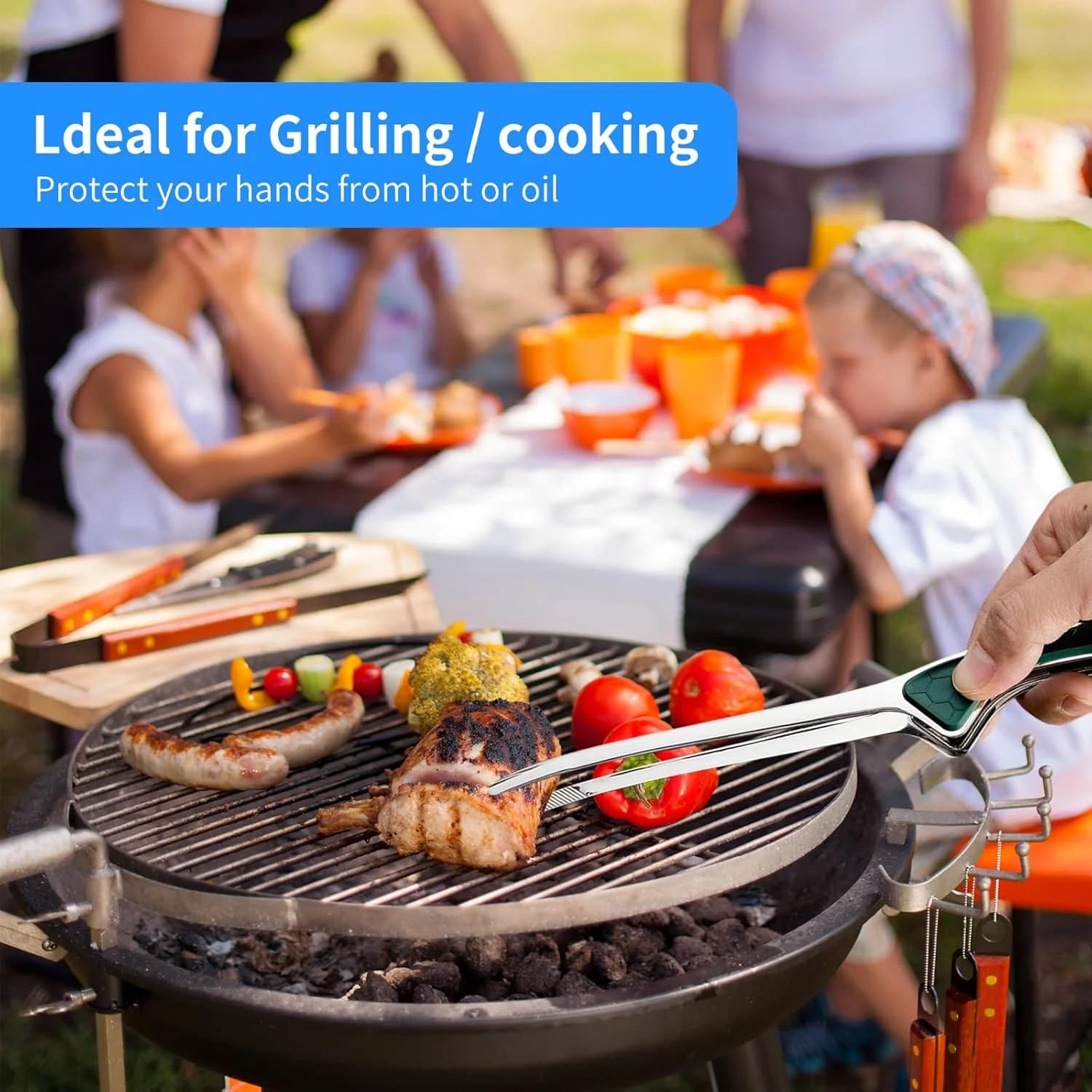 Stainless Steel Barbecue Tongs Non Stick Anti Scald Anti Slip Steak Tongs Non Slip Grip Kitchen Tongs for Cooking