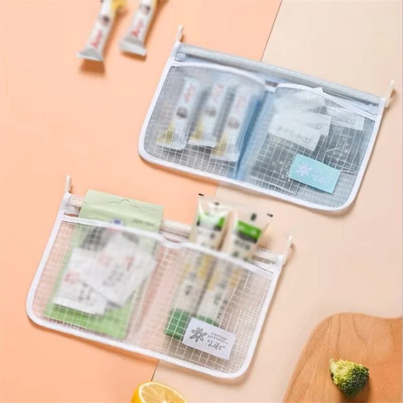 1PC Fridge Hanging Mesh Bag - Refrigerator Door Organizer for Kitchen Storage Bag