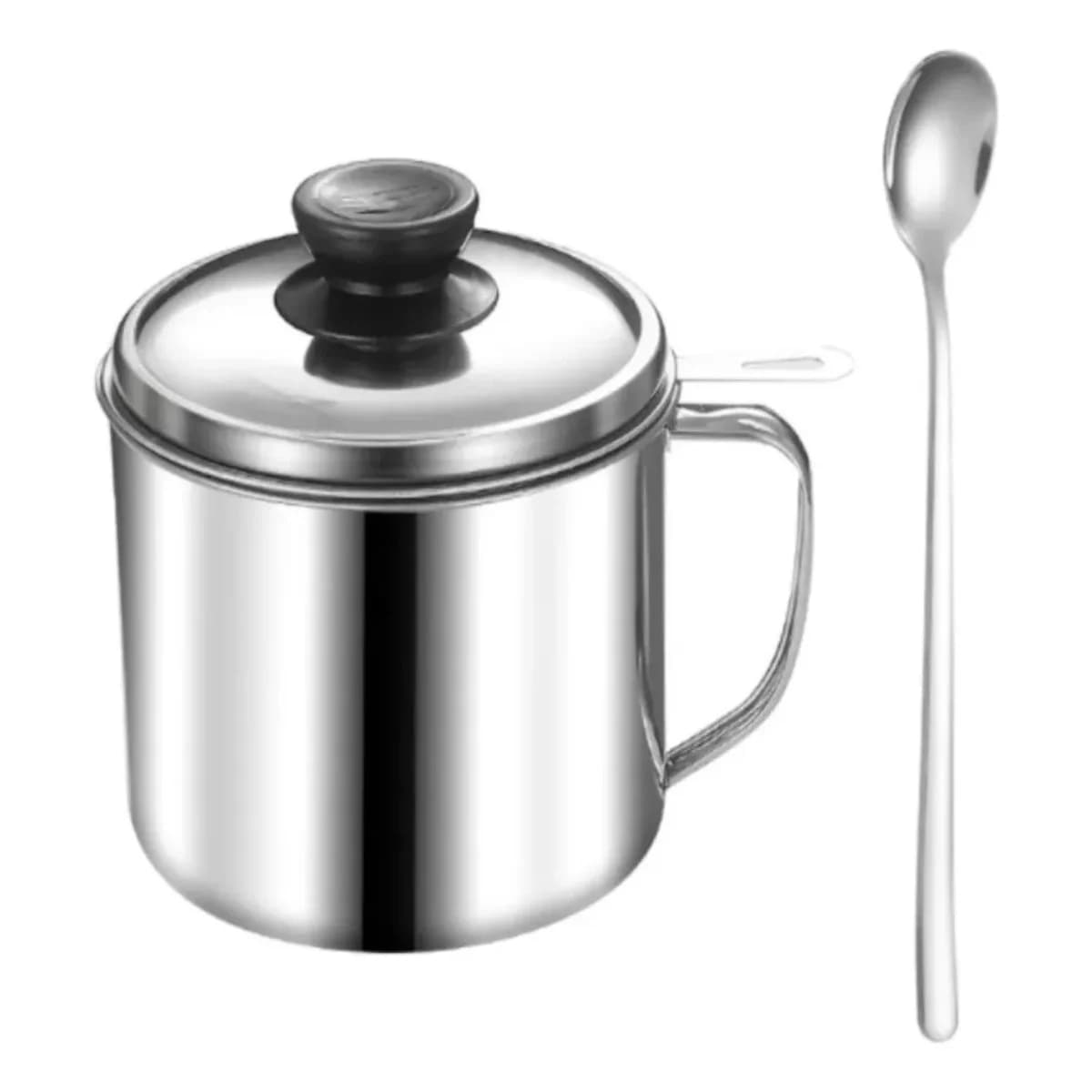Bacon Grease Container Kitchen Oil Container Can with Strainer for Store Meat Frying Oil and Cooking Grease Storage