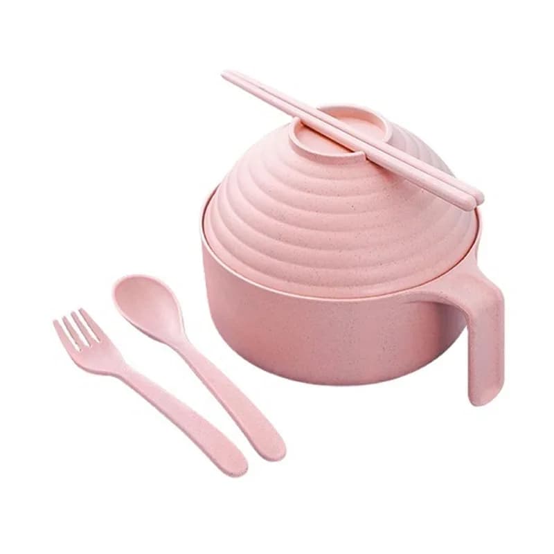 Microwavable Ramen Bowl Set with Chopsticks Cooker Bowl And Lid for Instant Noodles - Kitchen Cooking Accessory