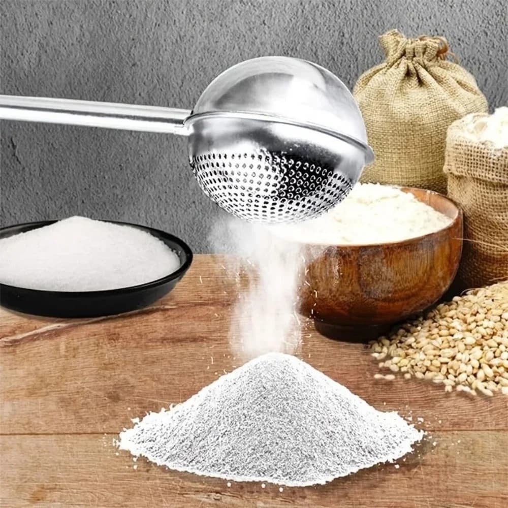 Stainless Steel Powder Shaker Baking Accessory Sugar Duster Flour Sugar Sieve For Powdered Sugar And Spices Cake Decorating Tool